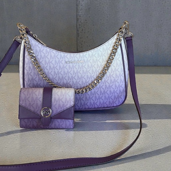 Michael Kors Purple Gradient Shoulder Bag Set - Picture 1 of 15